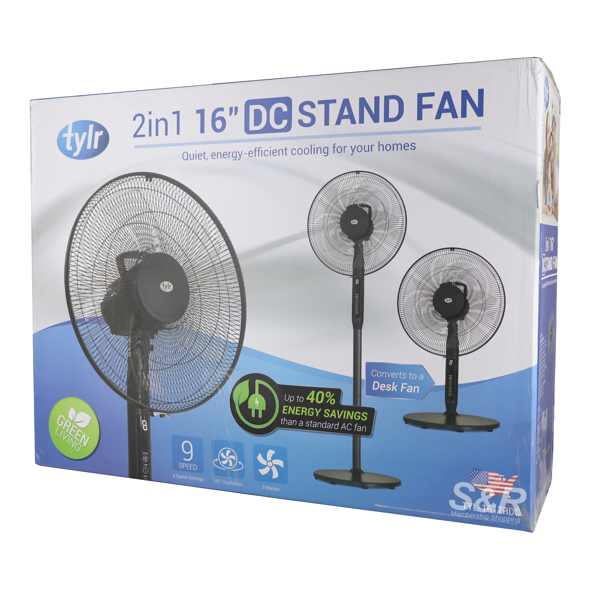 Tylr 2in1 16in DC Stand Fan
